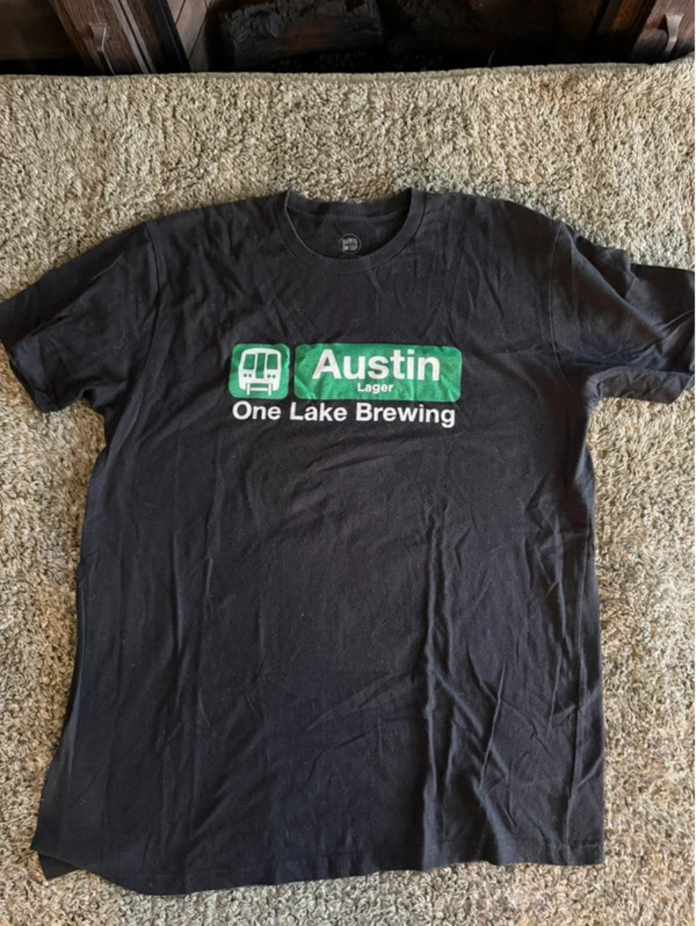 One Lake Brewing Austin Lager Black T-Shirt XL